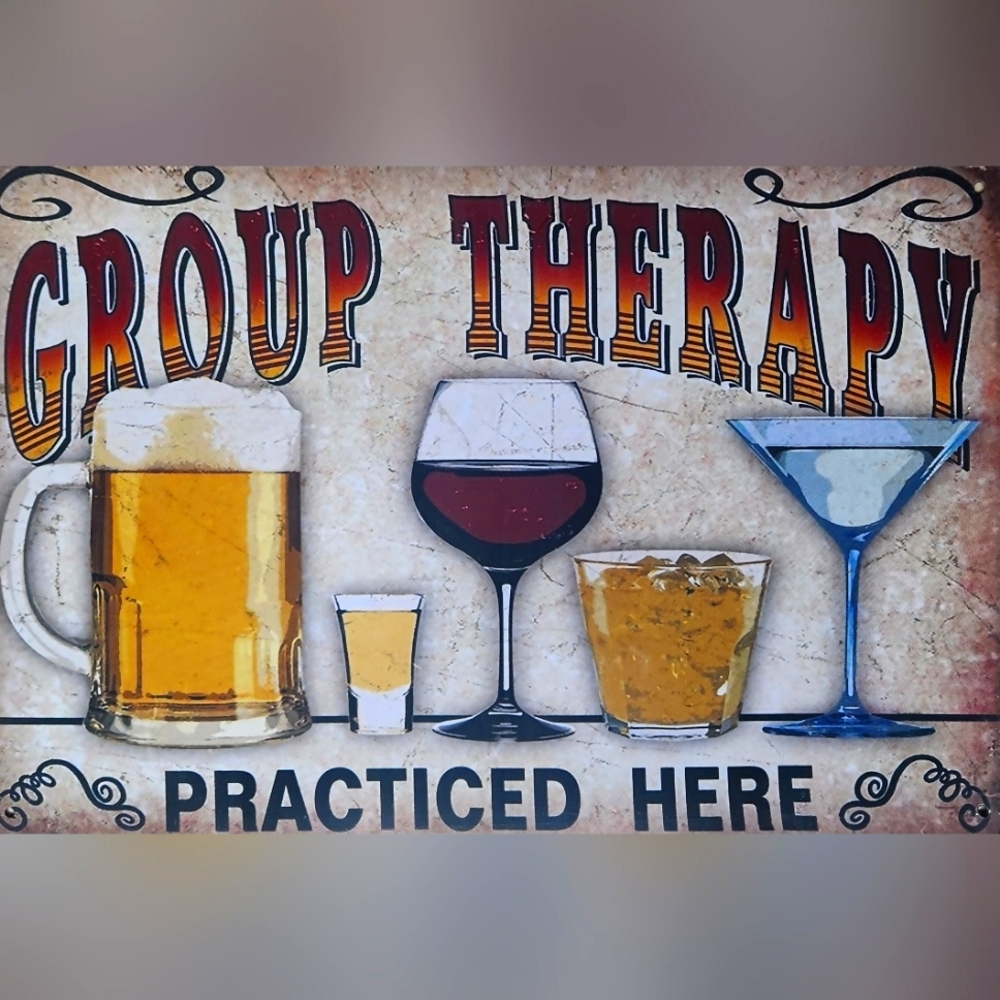 Metal Wall Hanging Bar Sign Group Therapy